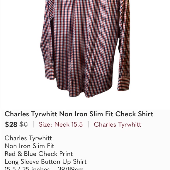 Charles Tyrwhitt none iron slim fit check shirt - Picture 7 of 8